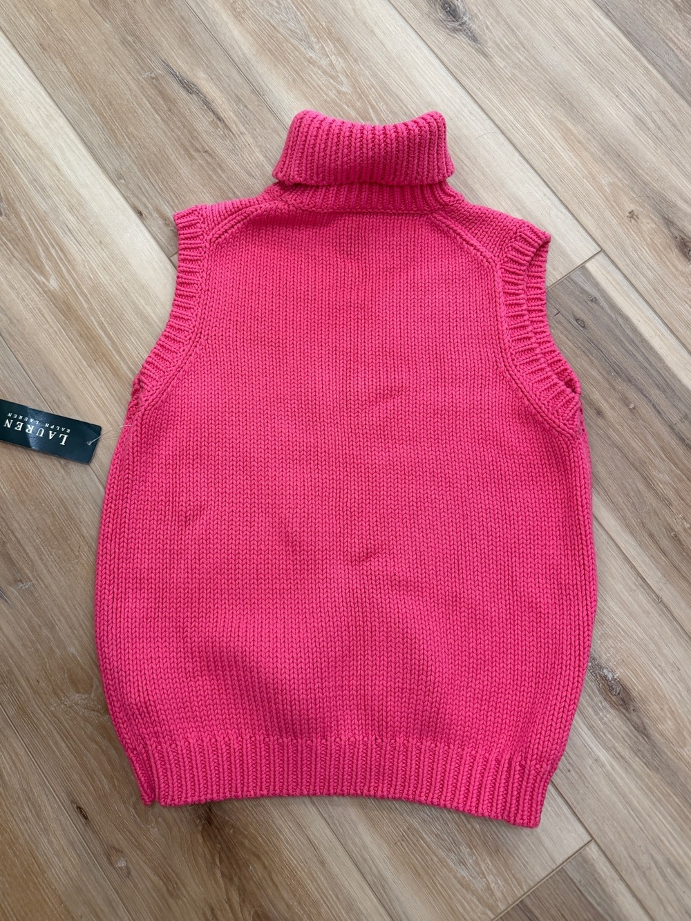 NEW Lauren Ralph Lauren pink turtleneck sleeveless sweater - Picture 3 of 6